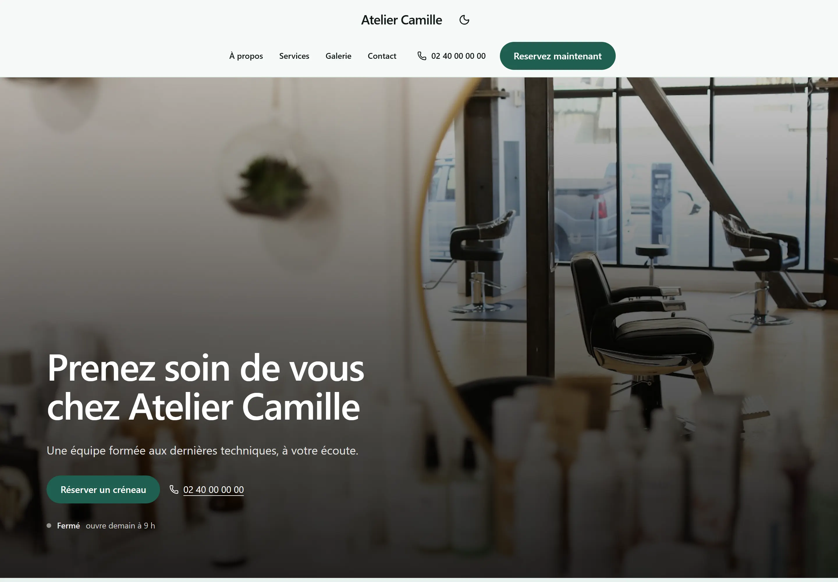 Le site de Atelier Camille, coiffeur à Bordeaux